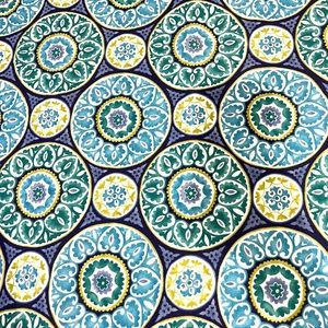 Berkshire Home Screen print fabric turquoise decor craft sewing indoor outdoor